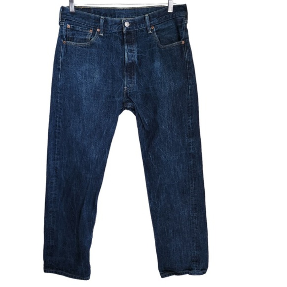 Levis 501xx Jeans Men 36x34 (34x30) Blue Button Fly Straight Leg Denim Dark Y2K